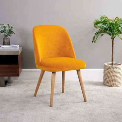 Woods Furniture Noah Mustard Velvet Dining Chair
