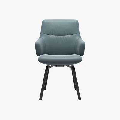 Woods Furniture Stressless Mint Low Back Dining Chair with Contemporary Base - Stressless Mint Low Back Dining Chair Contemporary Base with Arms - Large - Paloma