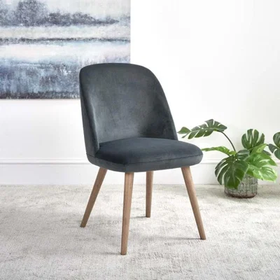 Woods Furniture Noah Grey Velvet Dining Chair