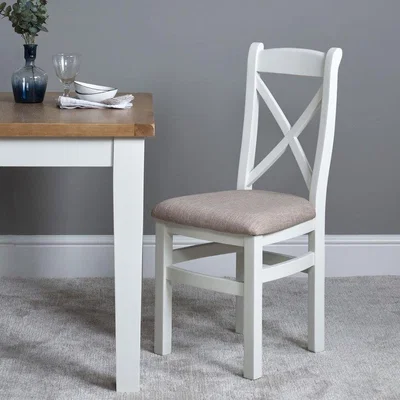 Woods Furniture Tetbury Cross Back Dining Chair - Fabric Seat Set of 2