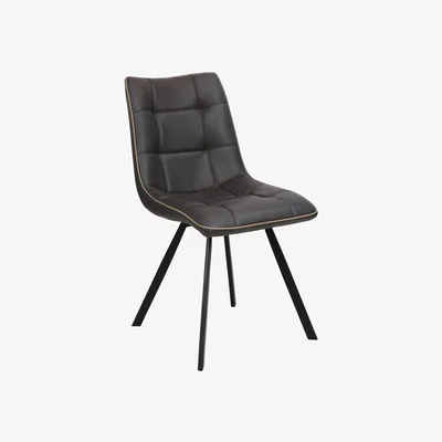 Woods Furniture Jack Dining Chair - Slate Grey and Mushroom Piping Set of 2