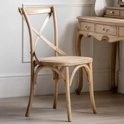 Woods Furniture Cradley Dining Chair - Natural with Rattan Seat Set of 2