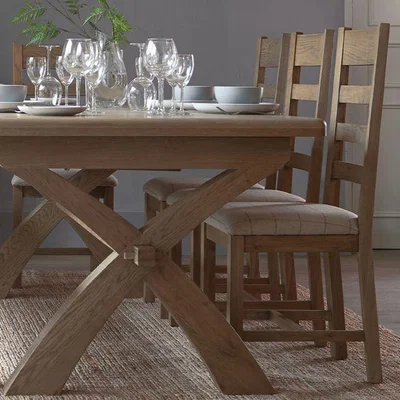 Woods Furniture Hudson Dining Chair - Natural Check Fabric Set of 2