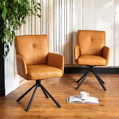 Woods Furniture Parma Dining Chair - Tan Faux Leather Set of 2