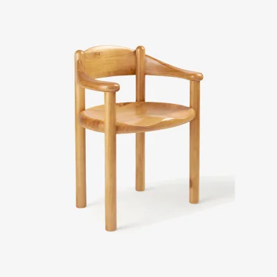 Westwing Pine Wood Dining Chair Daumiller with Armrests