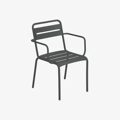 Westwing Stackable Garden Chairs Star with Armrests, Set of 2
