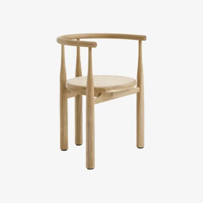 Westwing Oak Wood Dining Chair Bukowski with Armrests