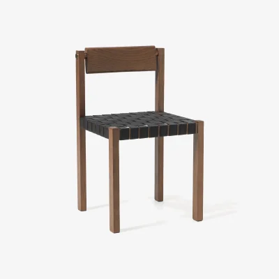 Westwing Wooden Dining Chair Liza with Vegan Leather Seat