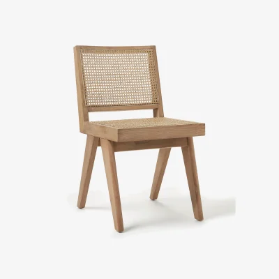 Westwing Wooden Dining Chair Sissi with Viennese Wickerwork