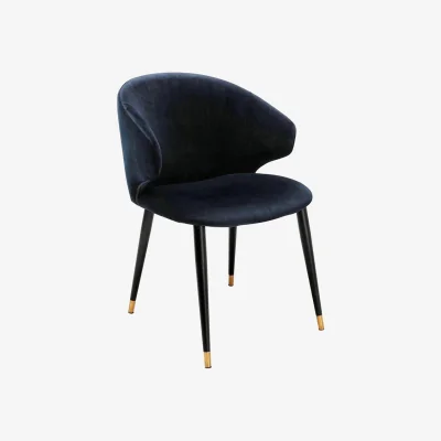 Westwing Velvet Dining Chair Volante with Armrests