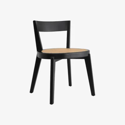 Westwing Mindi Wood Dining Chair Alvear with Rattan Seat