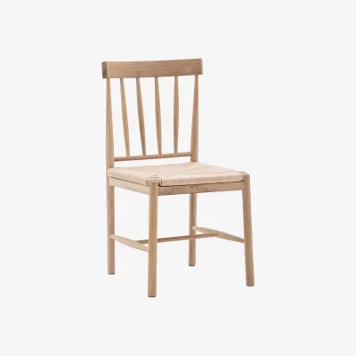 Westwing Handmade Oak Wood Dining Chairs Eton, Set of 2