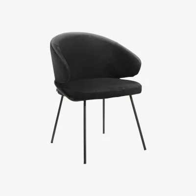 Westwing Velvet Dining Chair Kinley with Armrests