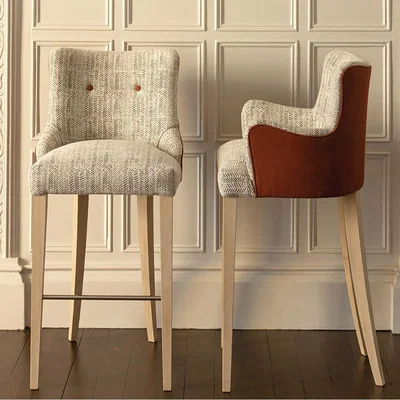 Amara William Yeoward - Atworth Carver Barstool - Seborga Cloud & Highland Linen Spice