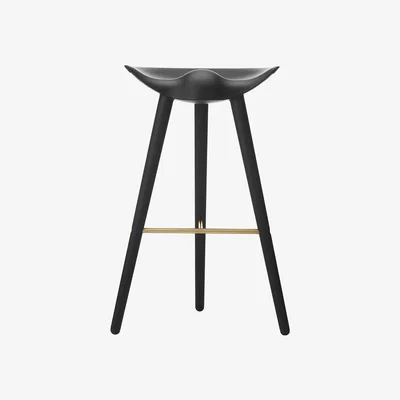 Amara By Lassen - ML42 Bar Stool - Black Stained Beech/Brass