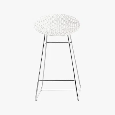 Amara Kartell - Smatrik Bar Stool - White/Chrome