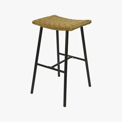 Amara A by AMARA - Outdoor Wicker Bar Stool - Black
