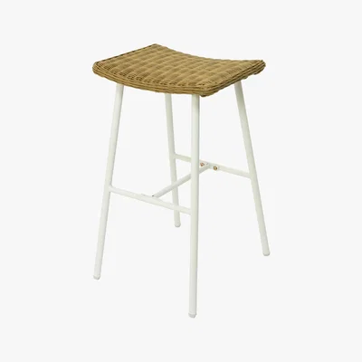 Amara A by AMARA - Outdoor Wicker Bar Stool - White