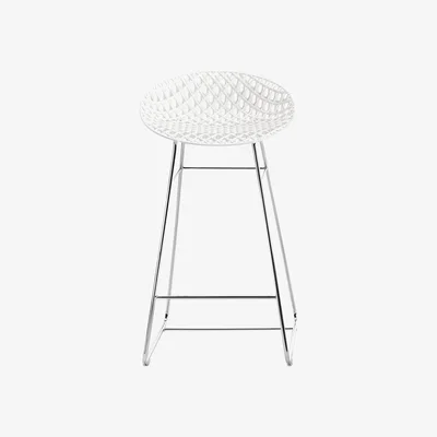 Amara Kartell - Smatrik Bar Stool - White/Chrome