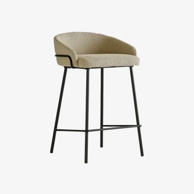 Andrew Martin Cara Bar Stool, Bar Stool, Bronze/Brown/Dark Neutral - Andrew Martin Boucle & Other Fabric