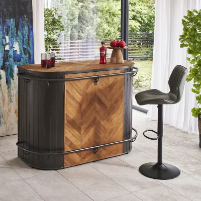 Arighi Bianchi Hudson Vegan Leather Barstool, Green