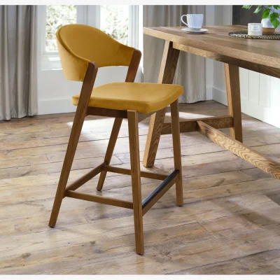 Arighi Bianchi Highgate Rustic Oak Barstool, Yellow