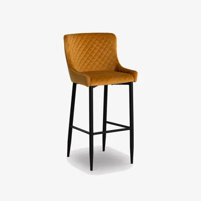 Barker and Stonehouse Rivington Barstool, Orange Velvet | Barker & Stonehouse
