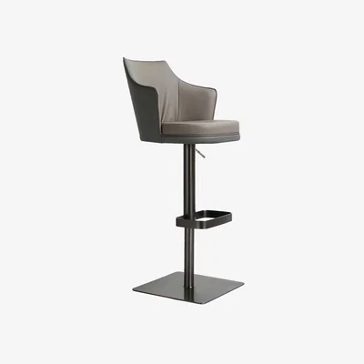 Barker and Stonehouse Emin Barstool, Grey Leather | Barker & Stonehouse