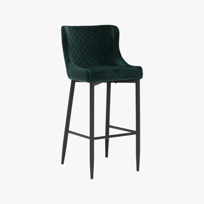 Barker and Stonehouse Rivington Fabric Bar Stool, Dark Green