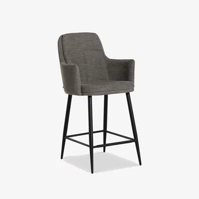 Barker and Stonehouse Padua Bar Stool, Grey Fabric | Barker & Stonehouse