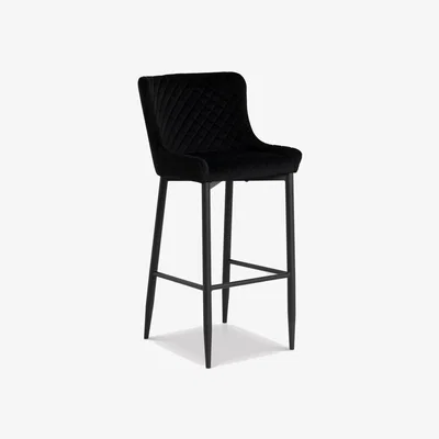Barker and Stonehouse Rivington Barstool, Black Velvet | Barker & Stonehouse