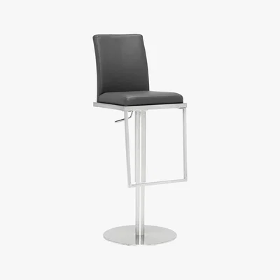 Barker and Stonehouse Fern Bar Stool, Grey and Brushed Steel