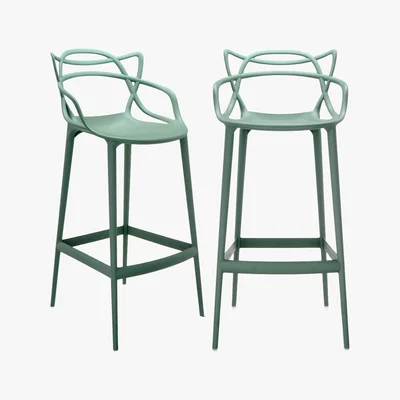 Barker and Stonehouse Pair of Kartell Masters Bar Stools, Sage