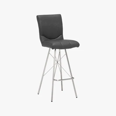 Barker and Stonehouse Ivo Bar Stool, Grey And Copper Chrome