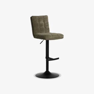 Barker and Stonehouse Oxnard Swivel Bar Stool 360 Swivel Adj Height, Green Fabric | Barker & Stonehouse