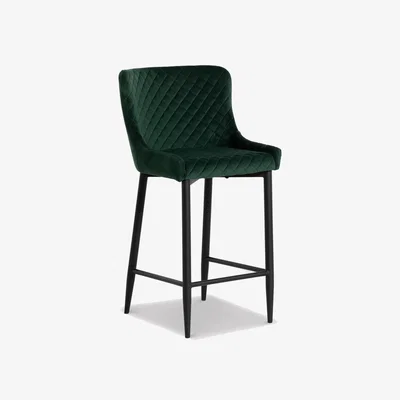 Barker and Stonehouse Rivington Counter Stool, Green Velvet | Barker & Stonehouse