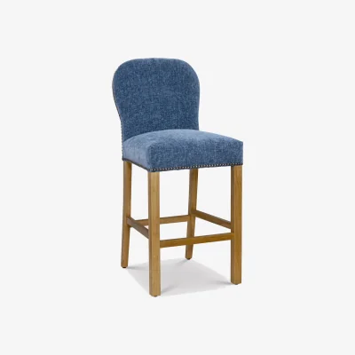 Barker and Stonehouse Gable Counter Stool, Blue Fabric | Barker & Stonehouse