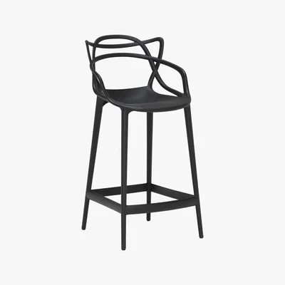Barker and Stonehouse Pair of Kartell Masters Bar Stools, Black