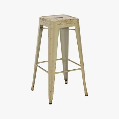 Barker and Stonehouse Dime Iron Square Bar Stool, Beige