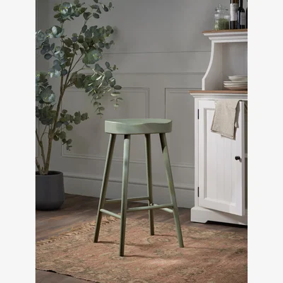 Cox and Cox Weathered Oak Counter Stool - Sage