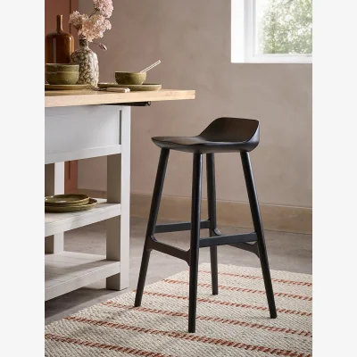 Cox and Cox Oak Counter Stool - Black