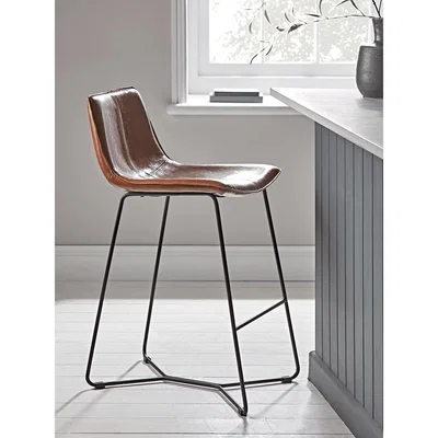 Cox and Cox Miro Counter Stool - Tan