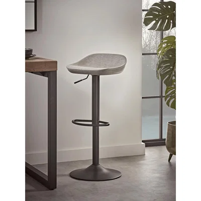 Cox and Cox Faux Leather Counter Stool - Grey