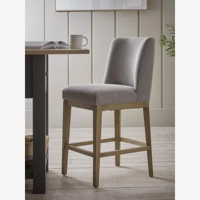 Cox and Cox Upholstered Bar Stool - Grey