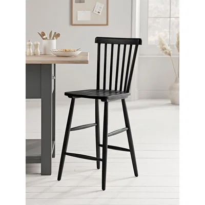 Cox and Cox NEW Oslo Oak Counter Stool - Black
