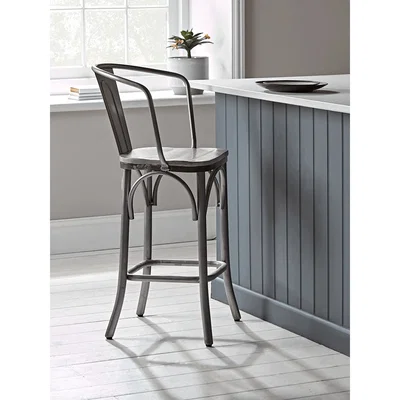 Cox and Cox Zinc Curved Back Counter Stool