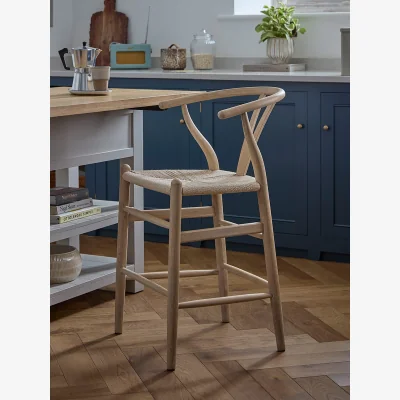Cox and Cox Oak Bow Back Counter Stool