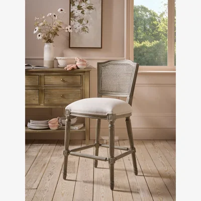 Cox and Cox Wicker Back Counter Stool