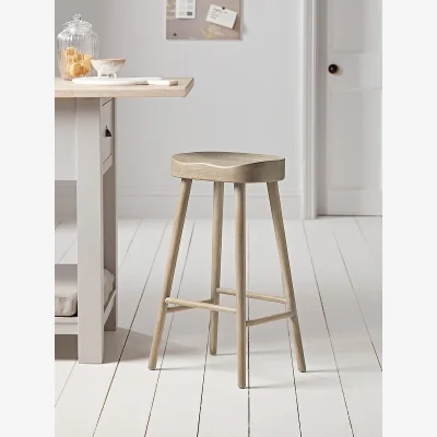 Cox and Cox Weathered Oak Counter Stool - Greywash