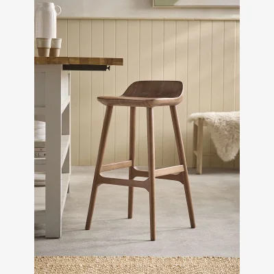Cox and Cox Oak Counter Stool - Warm Oak